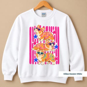 Corgi shirt featuring cute funny corgis and nostalgic pink stripes, funny corgi shirt, corgi sweatshirt, corgi gifts, corgi merchandise, retro corgi shirt, pink corgi shirt, corgi mom shirt, corgi tshirt, custom corgi shirt, corgi shirt men, 90s corgi tee, corgi lover gift
