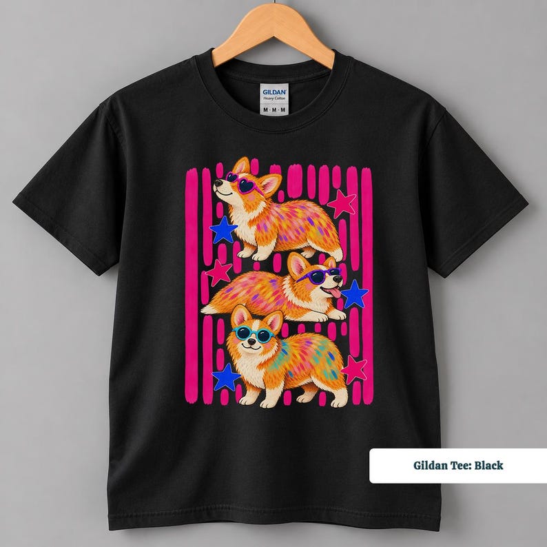 Corgi shirt with retro 90s inspired pink stripe design, funny corgi shirt, corgi sweatshirt, corgi gifts, corgi merchandise, retro corgi shirt, pink corgi shirt, corgi mom shirt, corgi tshirt, custom corgi shirt, corgi shirt men, 90s corgi tee, corgi lover gift