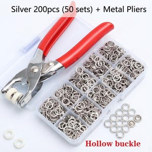 Five-Claw Snap Button Pliers Kit, Metal Fasteners for Baby Clothes (200pcs)