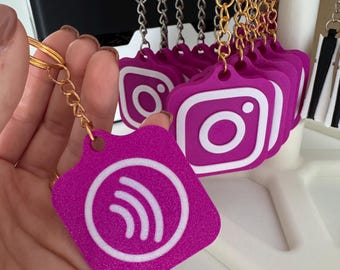 25 spersonalizowanych tagów NFC na Instagramie | Spersonalizowane breloki NFC do mediów społecznościowych | Tagi marketingowe dla firm | Tagi dotykowe na Instagramie | Opakowanie zbiorcze 25 sztuk