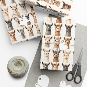 Wrapping Paper for Llama Lovers, Gift Wrap Roll for Birthdays, Holidays, and Gifts, Cute Alpaca Print, Party Supplies for Kids and Adults,