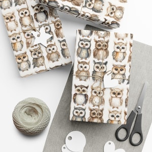Owl Wrapping Paper  - Fun Owl Design for Gift Wrapping, Birthday Present, Christmas Gift, Crafting Paper Roll, Holiday Wraps
