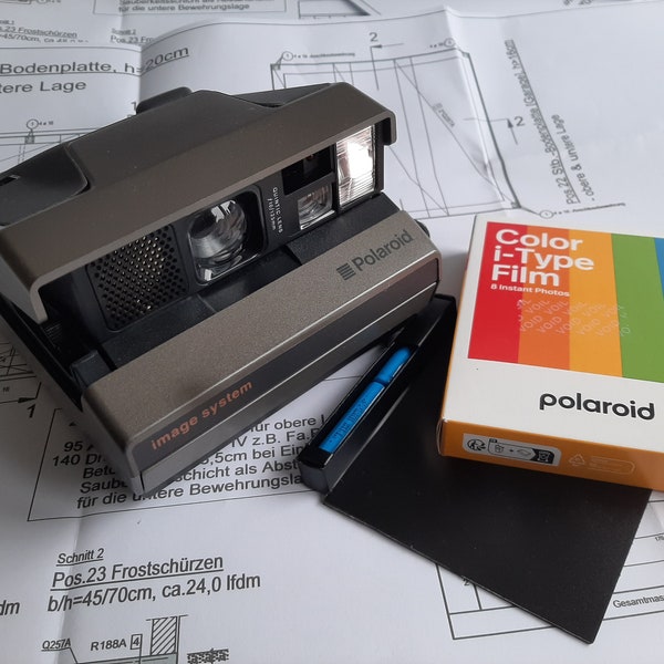 POLAROID Image System Sofortbildkamera mit Adapter für i-Type-Film (nachgerüstete Kamera)