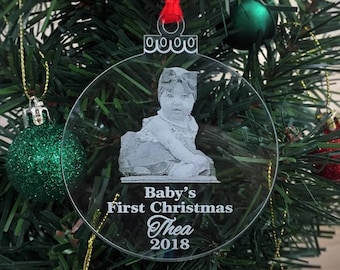 Personalised Babys First Christmas Ornament, Christmas Bauble Gift for New Baby, Christmas Memorial Keepsake, Christmas in Heaven Ornament