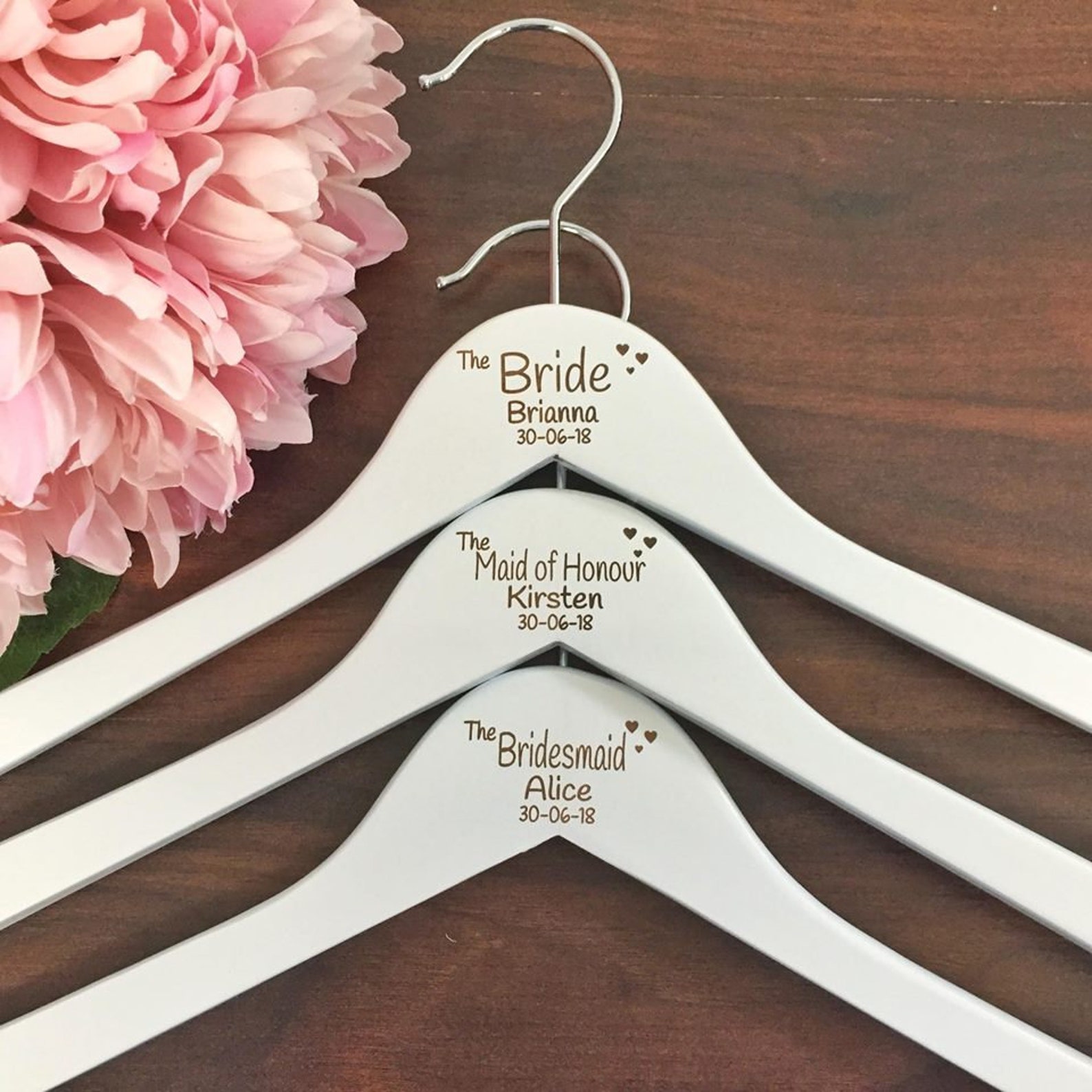 Wedding Coat Hangers Personalised with Names for Bridesmaid Etsy