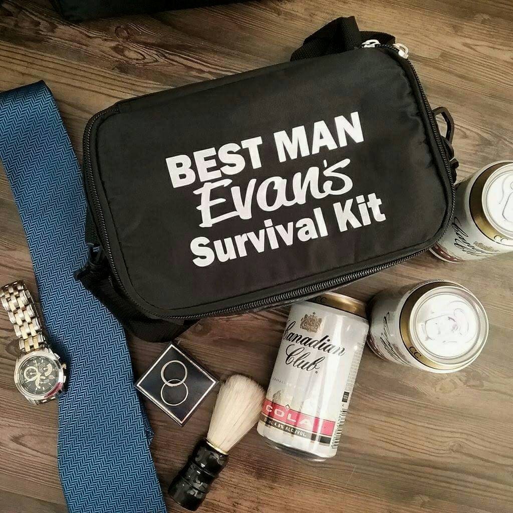 Groomsmen Gift Groom Survival Bag Personalised Cooler Bag