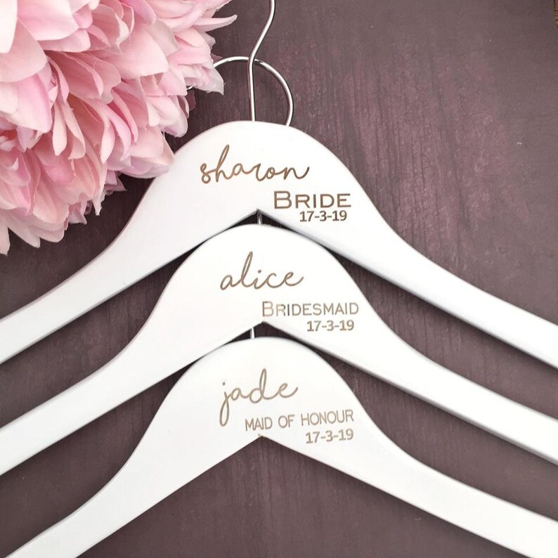 Personalised Wedding Coat Hangers with Laser Engraved Names Etsy