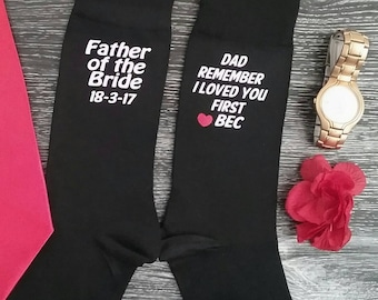 Father of the Bride Socks; personalised wedding socks; personalised; socks; father of the bride gift; custom socks; mens socks;
