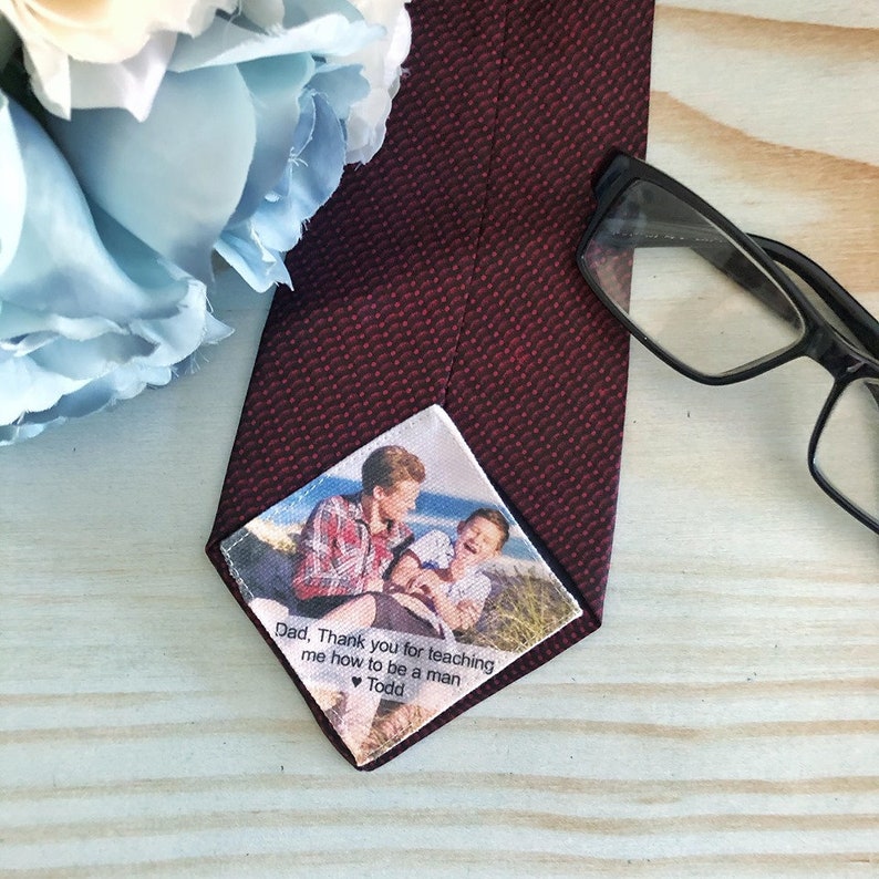 Dad Tie Patch With Photo Wedding Gift for Dad From Bride I Etsy