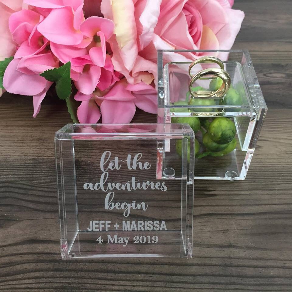 Personalised See Through Ring Box Elegant Clear Ring Box Etsy