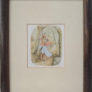 Ingelijste kleurenplaat uit de eerste editie van The Tale of Peter Rabbit van Beatrix Potter