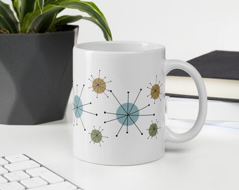 Retro MCM Atomic Age Inspired Mug - Mid Century Modern - Colorful Art Mug