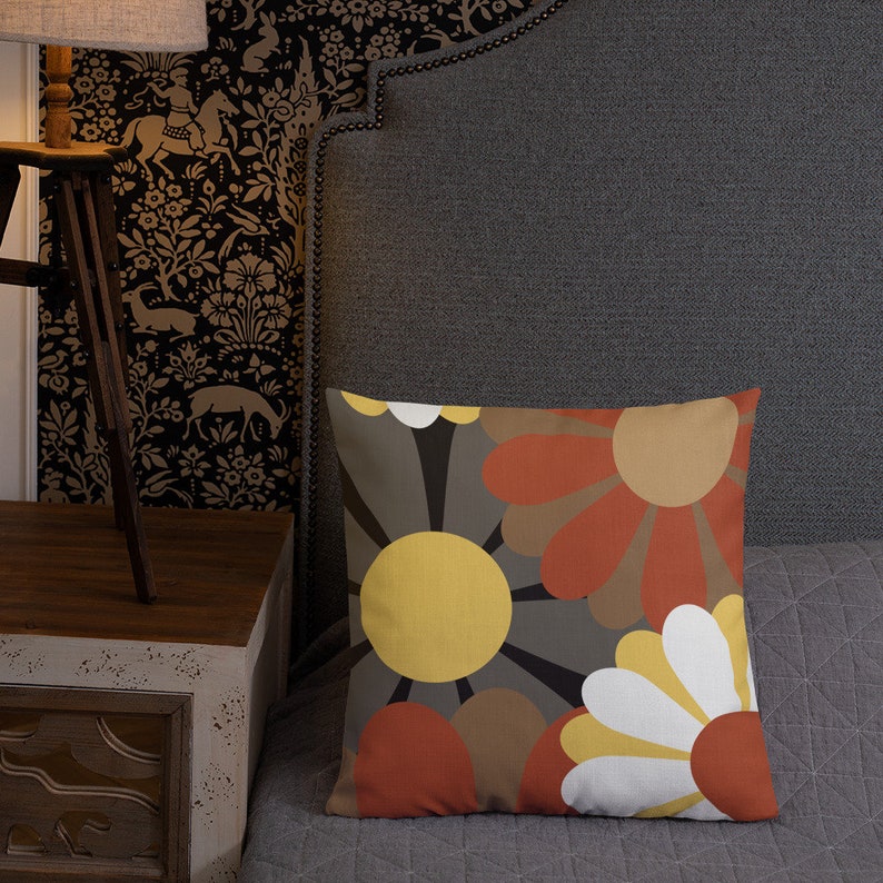 Retro Spring Flower Power Pillow Double Sided Design Art Pillow Home Decor image 5