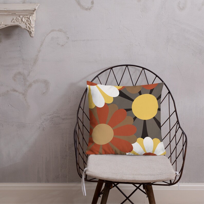 Retro Spring Flower Power Pillow Double Sided Design Art Pillow Home Decor image 6