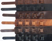 SLC Leather Guitar Strap, Matte Brown, Matte Black, Glossy Black, Vintage Chocolate, Antique Mahogany, Vintage Tan, Sling,