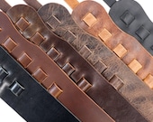 Classic Leather Guitar Strap, Matte Brown, Matte Black, Glossy Black, Vintage Chocolate, Antique Mahogany, Vintage Tan, Guitar Sling