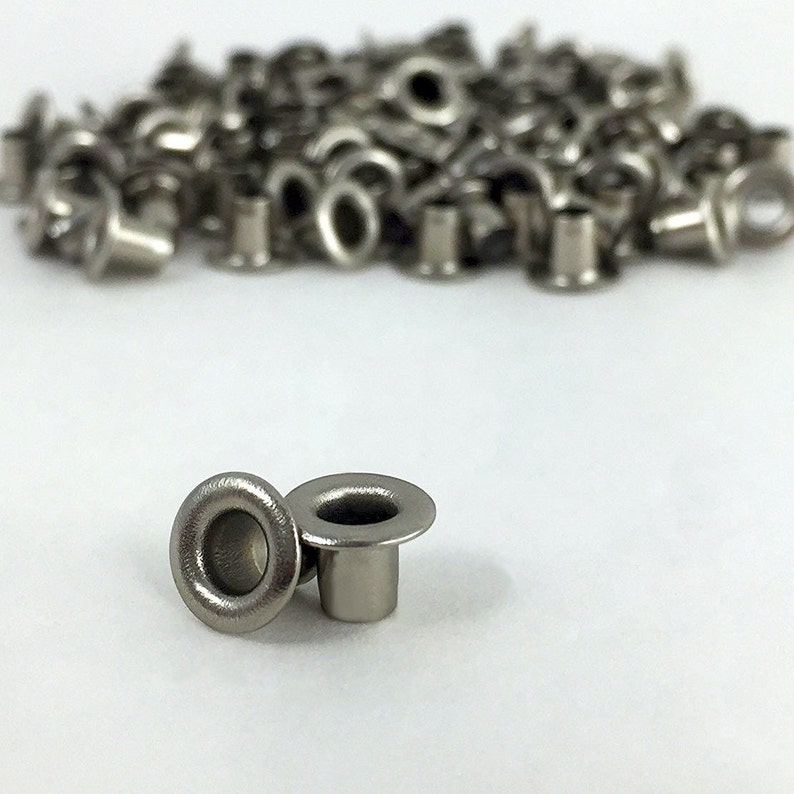 3/16 Nickel Plate Long Eyelets 100 Pack Etsy