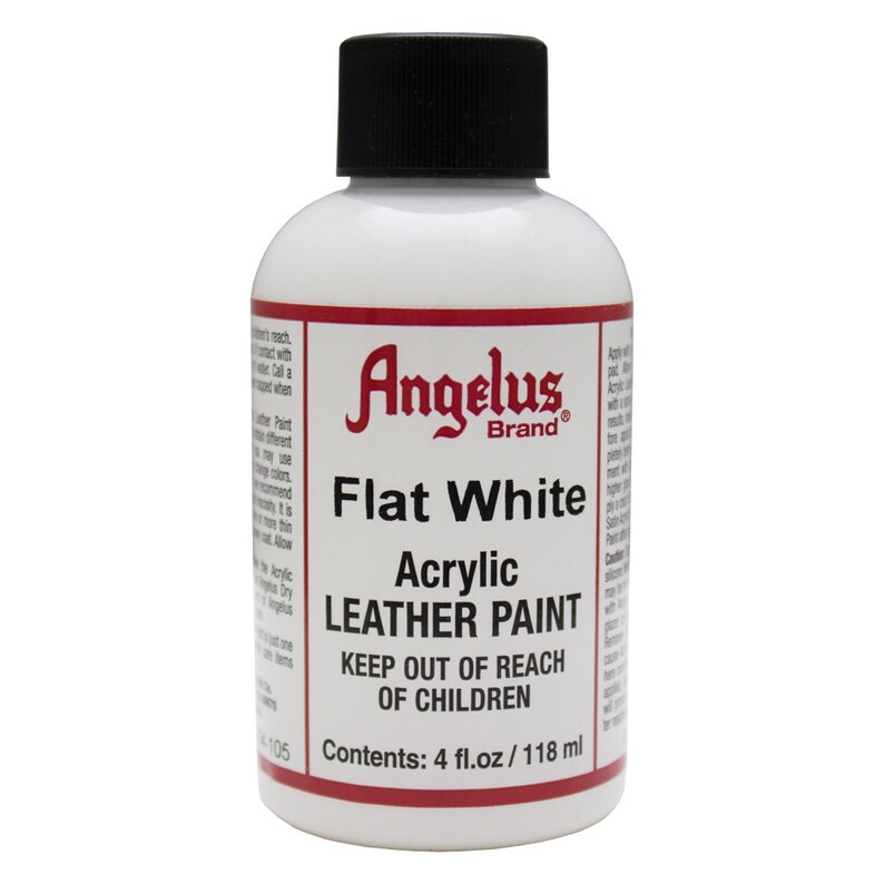 Flat White Angelus Acrylic Leather Paint 4oz Bottle Etsy