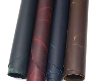 Aurora Buffalo Leather Side 13-17 Sq Ft, Rich Pull-Up Leather Hide, Chrome Veg Re-Tan Leather for Bags, Wallets, Belts & Leathercraft