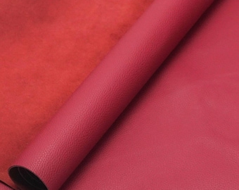 Pebble-Grain PU-Coated Leather | Burgundy or Boom Cherry, 17-19 sq ft