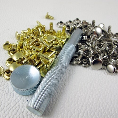 Rivet Setting Kit Leather Craft Rivets Double Cap Setter Etsy