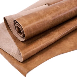 Earth Tone Venetian Upholstery Leather | Cowhide Leather | Rough Cut by the Square Foot