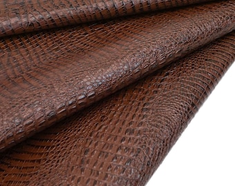 Alligator Embossed Leather Cowhide | Rough Cut by SqFt