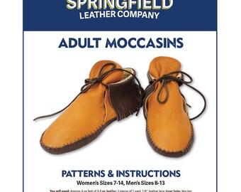 Adult Moccasin Pattern | Leathercraft Shoe Instructions