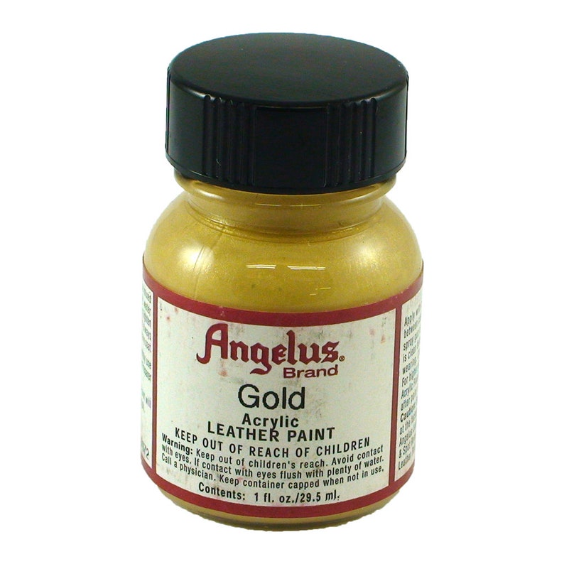 Gold Angelus Acrylic Leather Paint 1oz Bottle Etsy