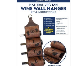 DIY Leather Wine Rack Pattern & Kit – Veg Tan Wall Hanger Craft Project