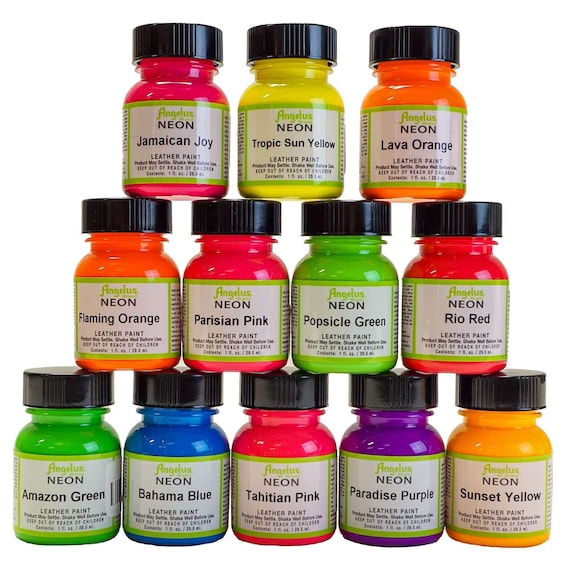 6 Pack Neon Paint Official Angelus Brand Acrylic Leather Paint Set -   Sweden