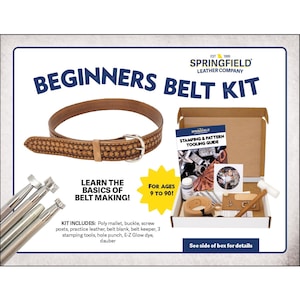 Kit para principiantes de confección de cinturones / Kit para principiantes de artesanía en cuero / Instrucciones y patrones de herramientas
