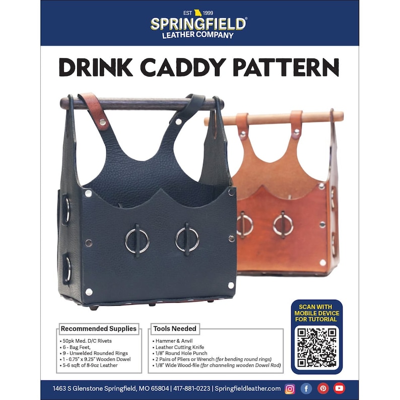 Leather Drink Caddy Pattern | DIY 6-pack Carrier (physical Pattern) - Etsy