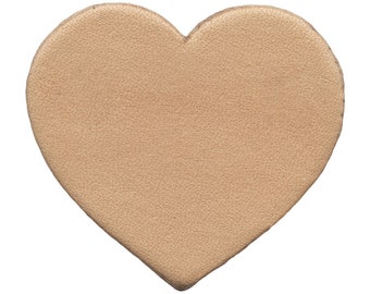 Vegetable Tanned Heart Shape | Leather Shape | Genuine Veg Tan Leather