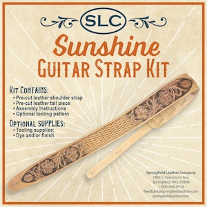 Sunshine Leather Guitar Strap Kit | Guitar Strap Kit | Veg-Tan Guitar Strap