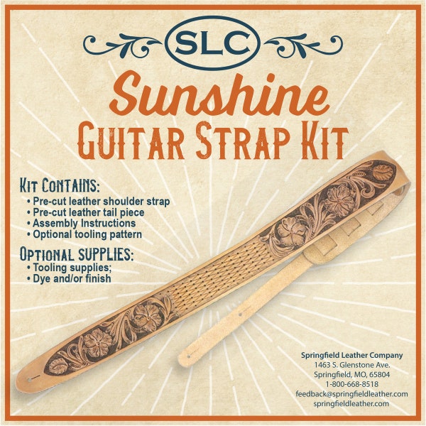 Sunshine Leather Guitar Strap Kit | Guitar Strap Kit | Veg-Tan Guitar Strap