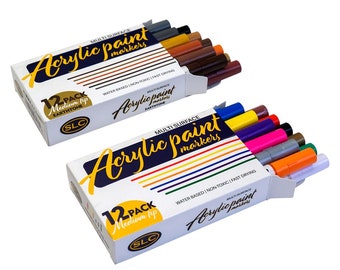 Acrylic Paint Marker 12 pk | Leather Paint Markers | Shoe Paint Markers