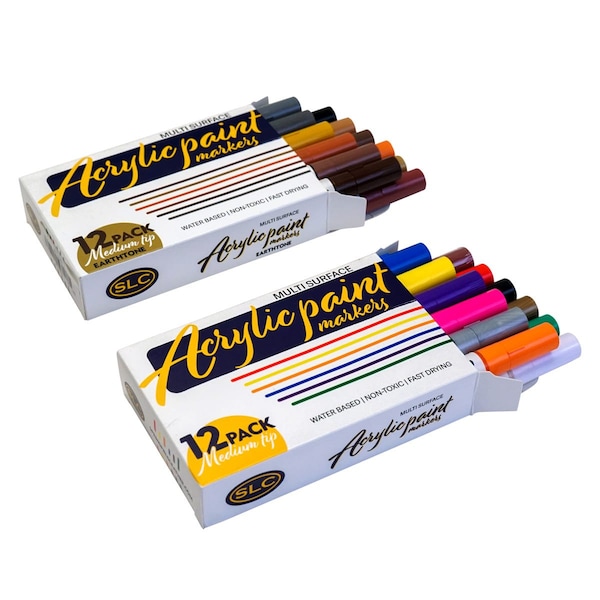 Acrylic Paint Marker 12 pk | Leather Paint Markers | Shoe Paint Markers