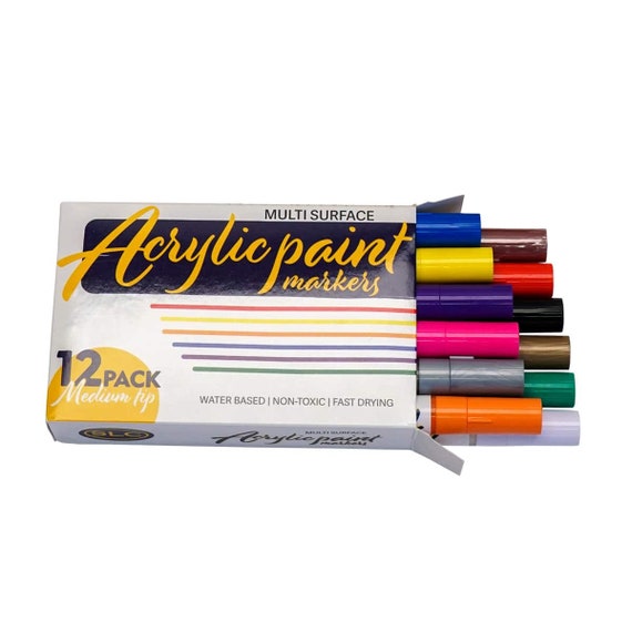 15 Acrylic Paint Pens extra-fine Tip for Rock Painting, Stone, Ceramic,  Glass, Wood, Fabric, Canvas, Metal 