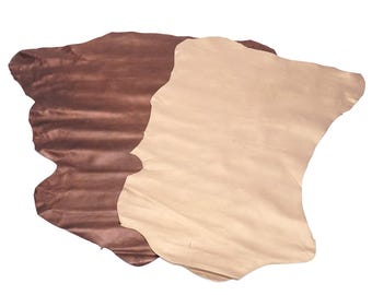 Copper & Fawn Rimu Sheepskin Leather Hide - 5 Sq Ft Craft Material