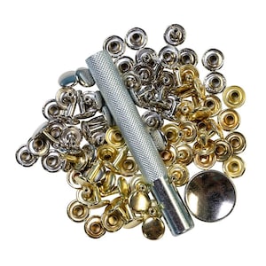 Rivet Setting Kit | Leathercraft Rivets | Double Cap | Setter and Rivets | Multiple Sizes Included