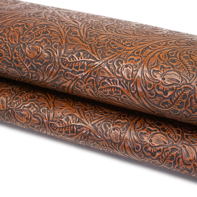 Western Embossed Cowhide Leather Sheet Sold by Rough SqFt Etsy