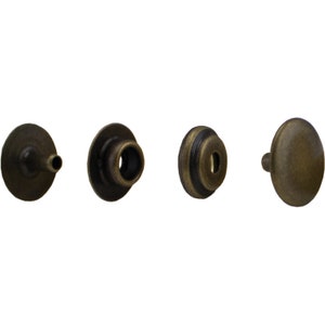 Line 20 Snaps Multiple Finishes | 10 and 100 Pack | 1/2&quot; Cap, 3/16&quot; Post | Leather, Canvas, and Fabric Fasteners
