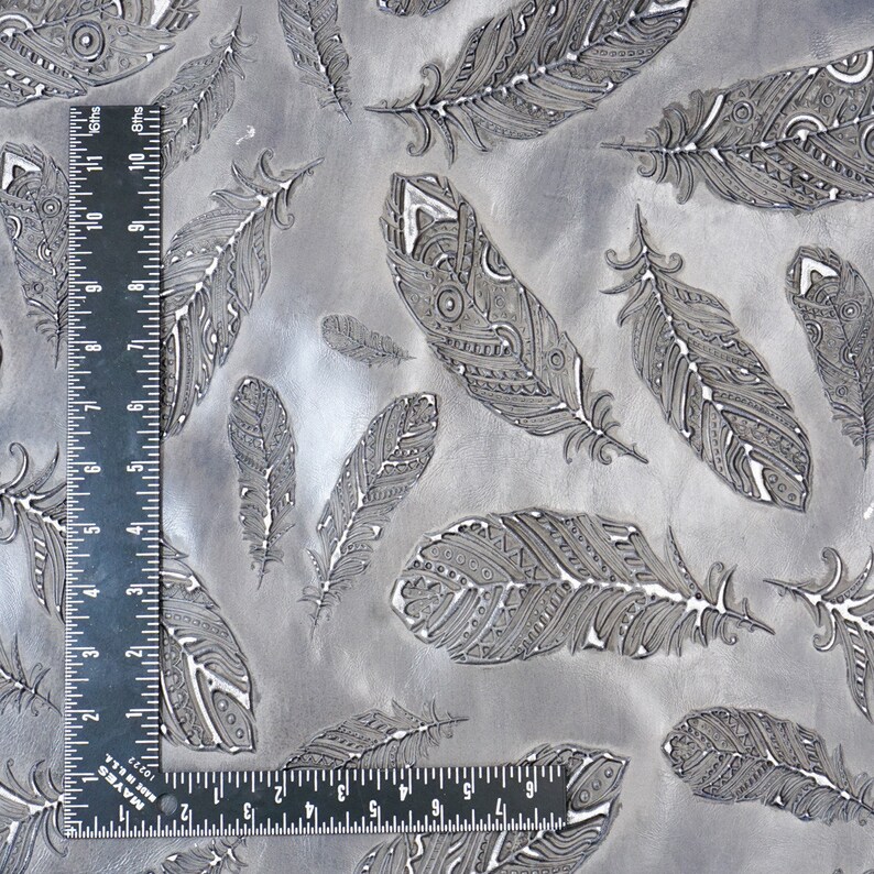 Pewter Embossed Plume Rough Cut by SqFt