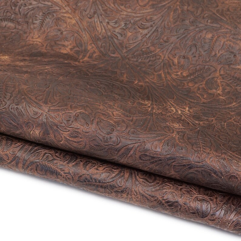 Western Embossed Cowhide Leather Sheet Sold by Rough SqFt Etsy