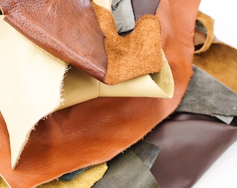 5 Pfund Polsterleder Reststücke zum Basteln - verschiedene Scrap Pieces für DIY-Projekte | Frühlingsfeld-Leder