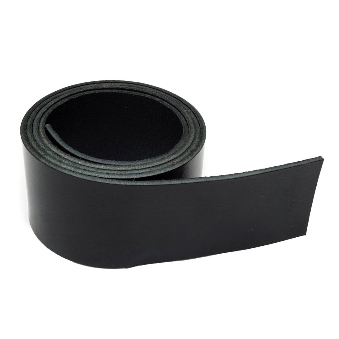 Bande De Ceinture En Cuir Véritable - 125 Cm X 3.5 Cm, épaisseur 3.8 Mm, Couleur Noir, Fabrication Italienne - 9