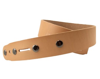 Vegetable Tanned Leather Belt Blank with Snaps | 1 1/2"