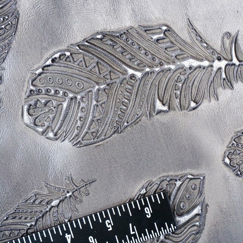 Pewter Embossed Plume Rough Cut by SqFt