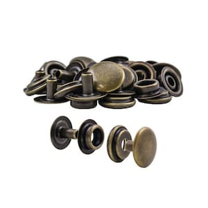 50set Leather Snap Fasteners Kit,10mm 12mm 15mm Metal Button Snaps Press  Studs,4 Installation Tools, Leather Snaps For Clothes